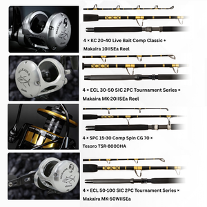 LINDGREN-PITMAN SV-2400 Electric Reel with CHAOS SW 80-100 6FT SIC Blackout Rod Combo
