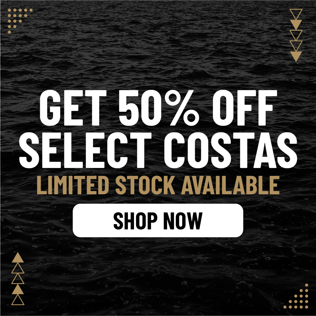 Get 50% OFF Sleect COSTA Glasses banner.  Limited Stock available.  SHOP NOW button to click. 