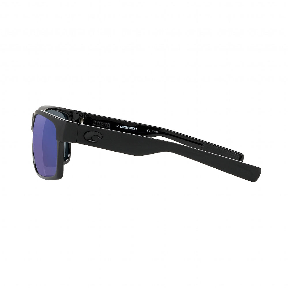 Costa Half Moon 580P Matte Black/Shiny Black | Blue Mirror