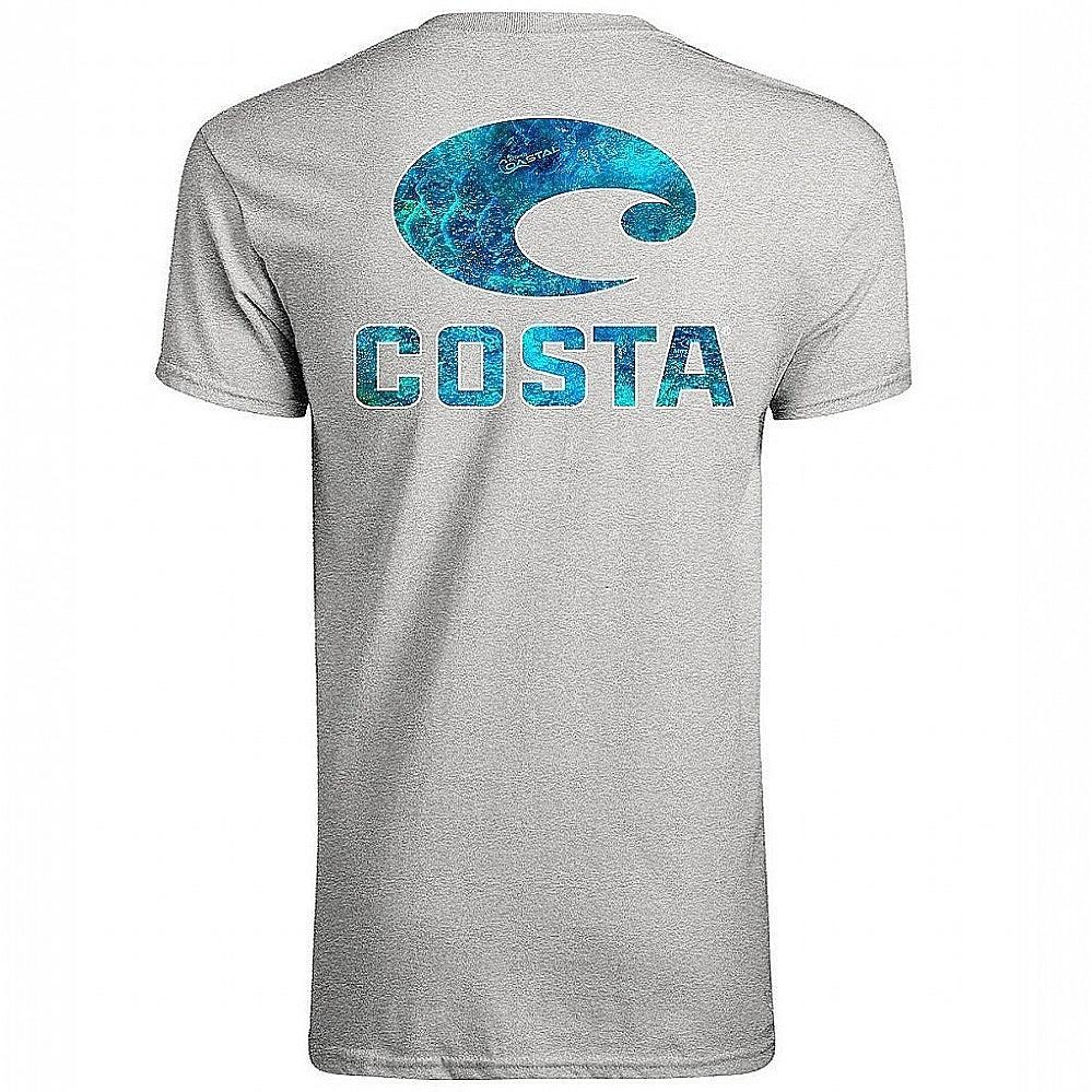 Costa Mossy Oak Coastal Inshore Men's Short Sleeve Crew T-Shirt (Dark Heather - Small)
