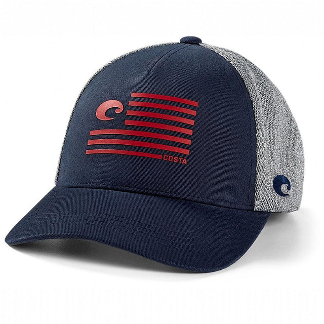 Costa Twill Trucker Pride Logo Hat - Navy Heather