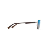 MAUI JIM Piha Sunglasses Matte Silver Brown | Dual Mirror Blue to Silver