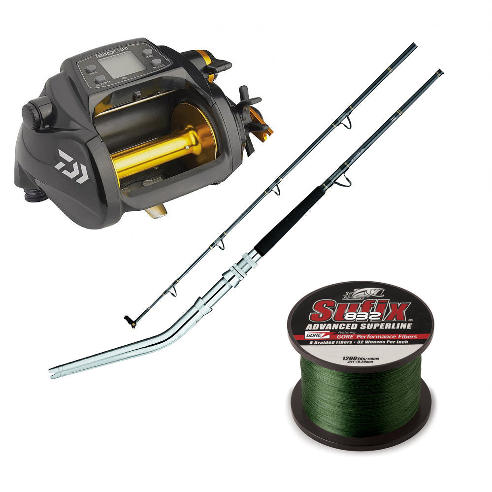 Buy Tanacom 1000 Reel spooled with SUFIX 832 80# Braid and Tanacom Deep Drop Rod 66H(TNB66HF-DDL) Combo