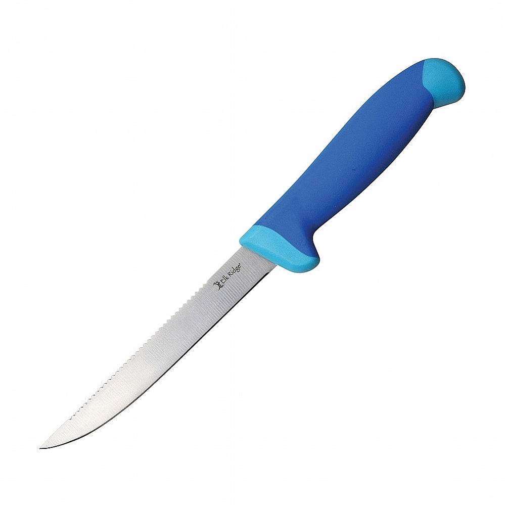 Elk Ridge Fillet Knife with Blue Rubberized Nylon Handle ER-200-05M