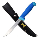 Elk Ridge Fillet Knife with Blue Rubberized Nylon Handle ER-200-05M