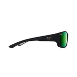 MAUI JIM Local Kine Sunglasses Soft Black with Dark Transparent Green and Light Transparent Grey | MAUIGreen