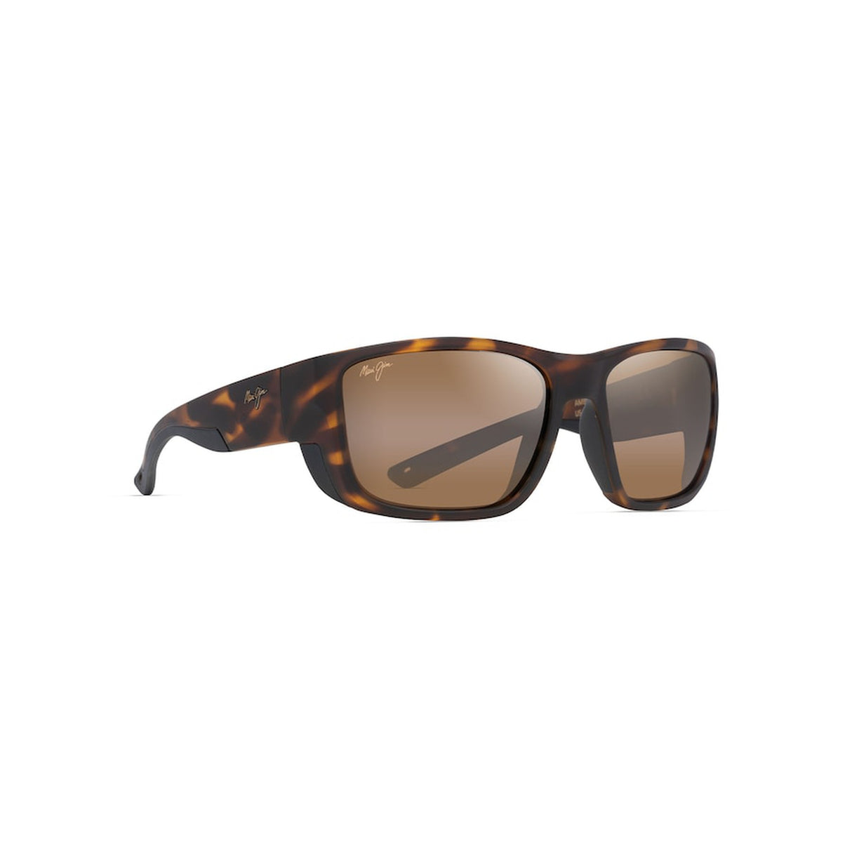 MAUI JIM Amberjack Sunglasses Matte Tortoise with Black Rubber | HCL Bronze