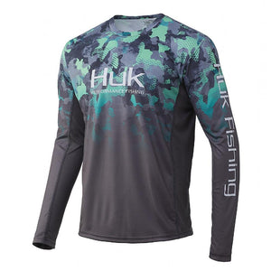 Huk Men's Icon Camo Fade Long Sleeve Shirt Refraction Storm / x Large