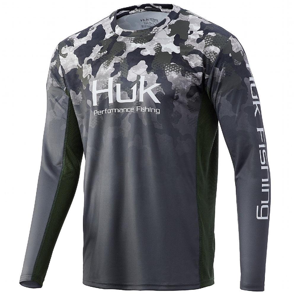 Huk Icon x Mossy Oak Fracture Long Sleeve Shirt - Lightning - Medium