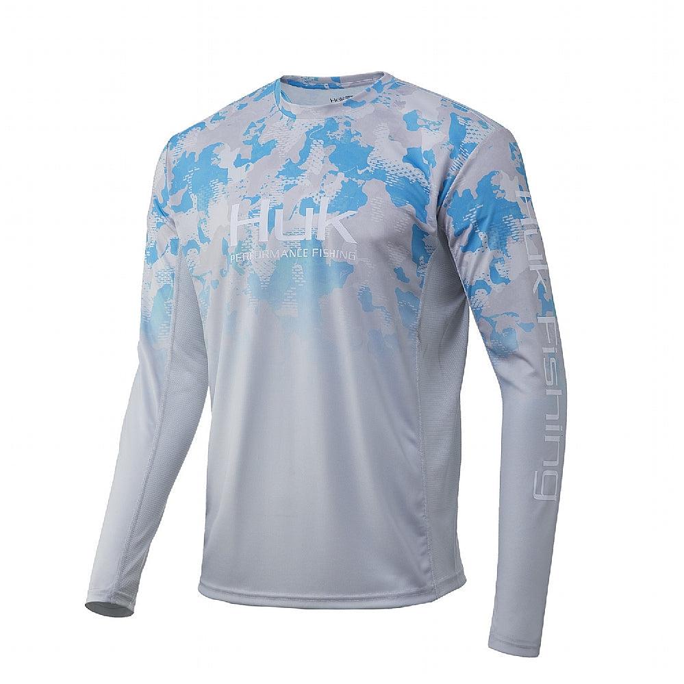 HUK Men's Standard Icon X Camo Long Sleeve Performance Fishing Shirt, Tide  Change Fade-Atlantic, Small 