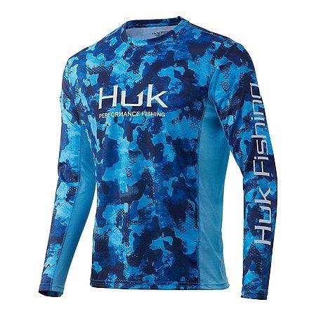 Huk Men's Icon x KC Refraction Camo Inshore Small Long-Sleeve Shirt