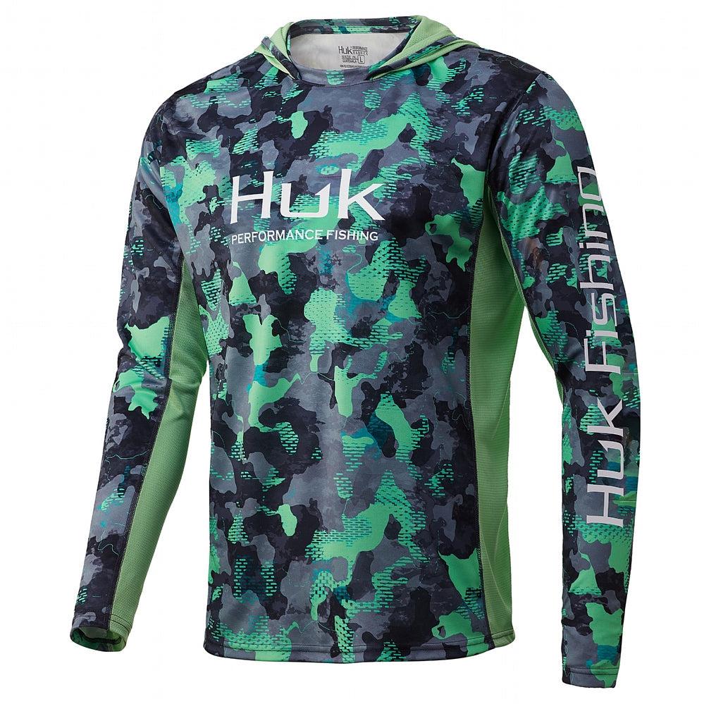 HUK Icon X KC Refraction Camo Long Sleeve Hoodie from HUK - CHAOS Fishing