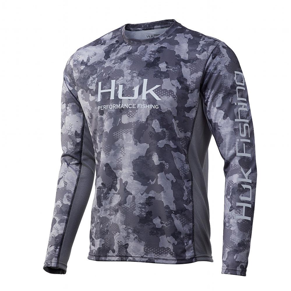 HUK Men's Standard Pursuit Long Sleeve Sun Protecting Fishing Shirt,  Outfitter-Glacier, Small