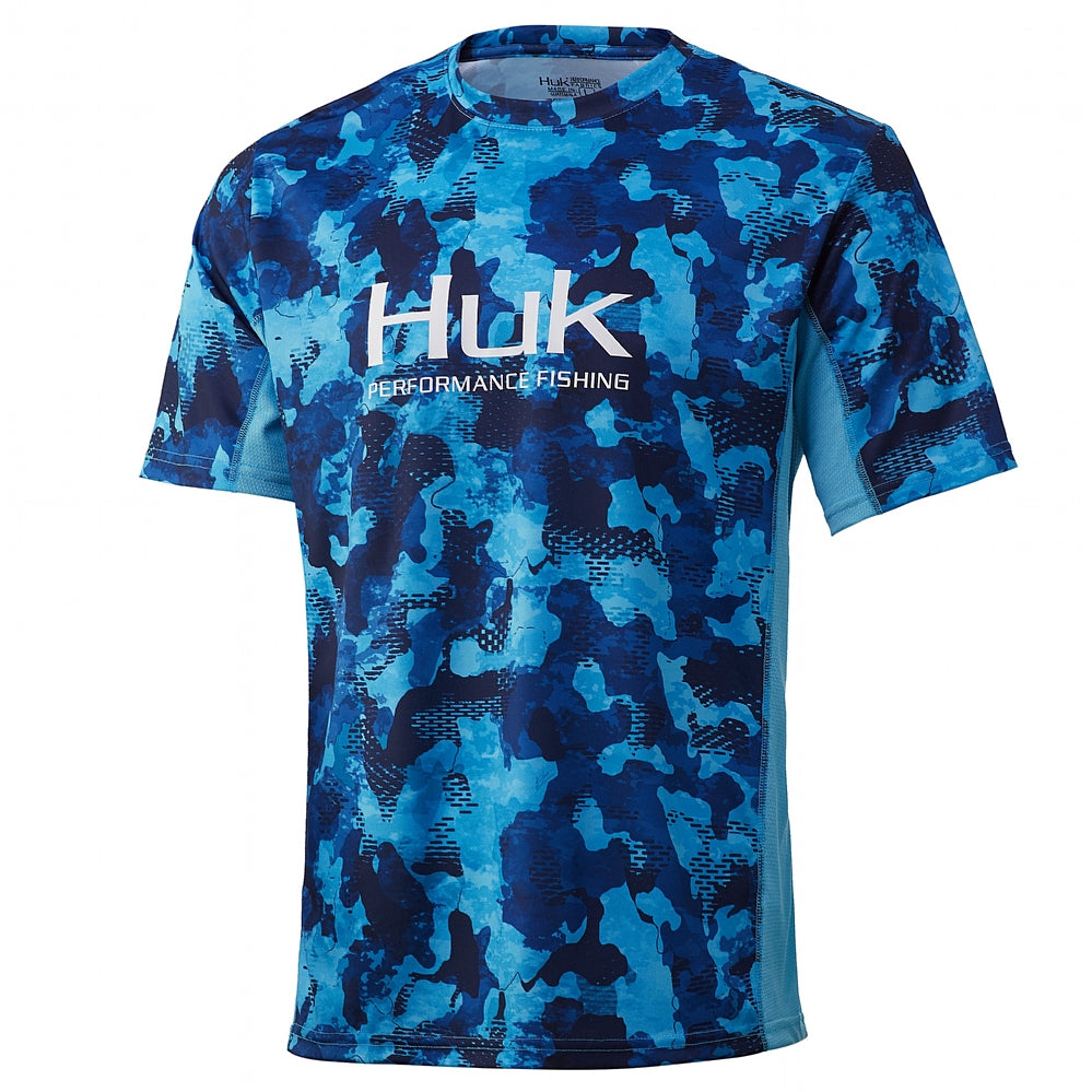 Huk Men's Icon x KC Refraction Camo Fade Long Sleeve Fishing Shirt, Large, San Sal