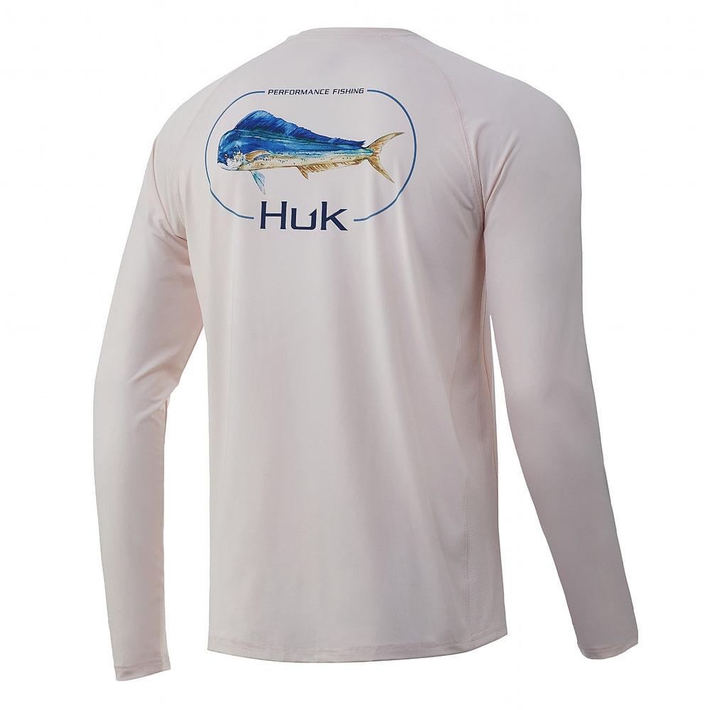 Huk Men's KC Pursuit Long Sleeve Sun Protecting Fishing Shirt, Dorado-Barley Pink, 3X-Large, Size: 3XL