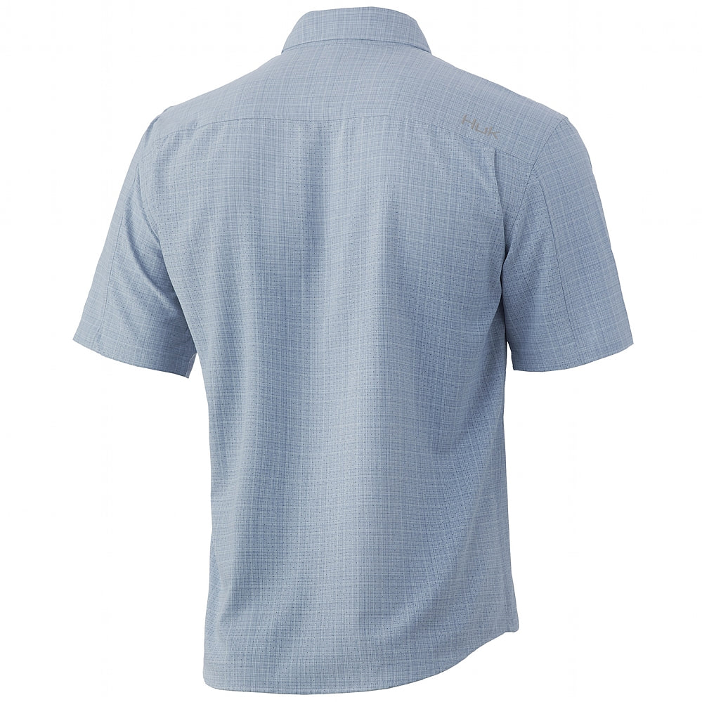 HUK Men&#39;s Cross-Dye Teaser Short Sleeve Button Down Shirt