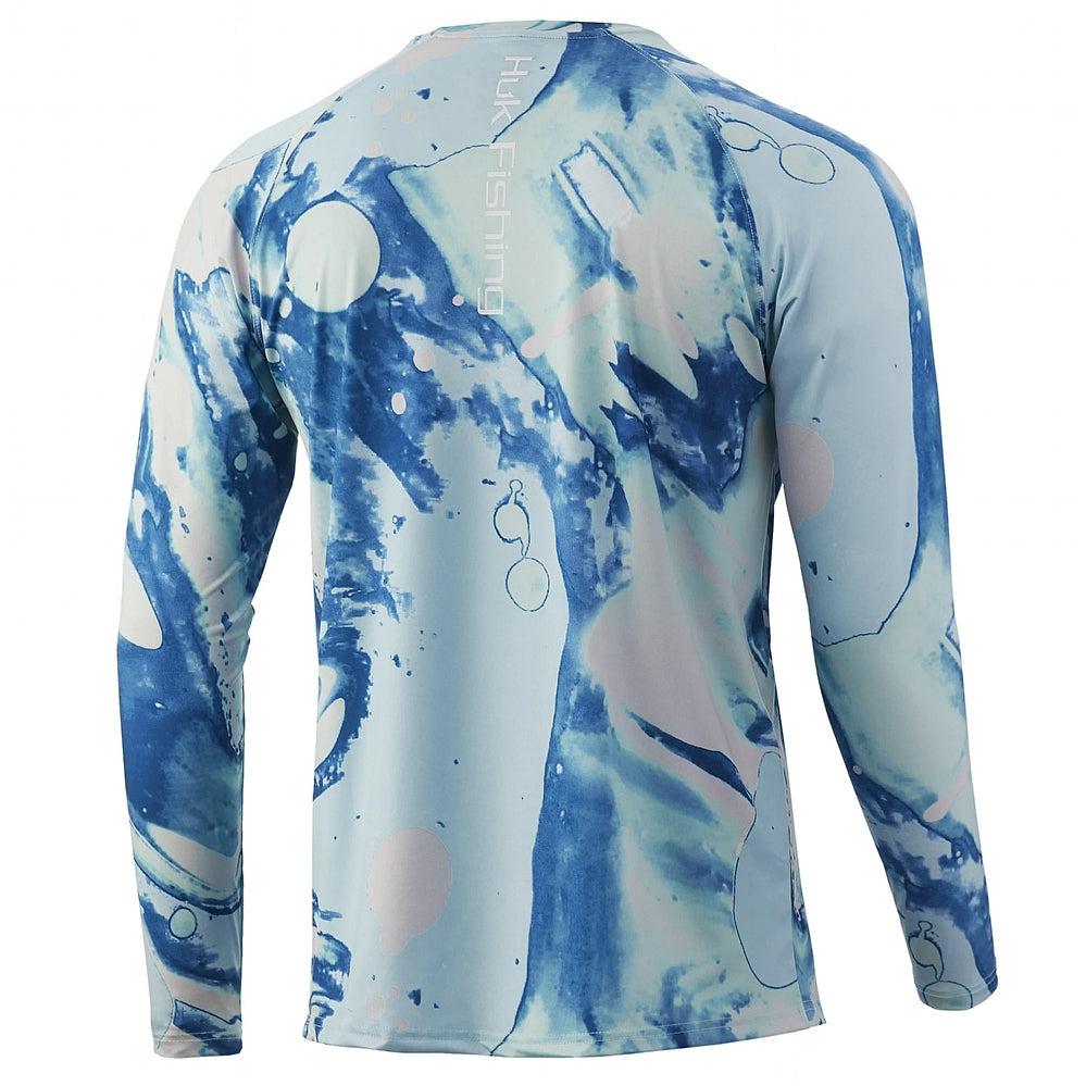 Huk Tie Dye Lava Long Sleeve Shirt - Seafoam - 2x