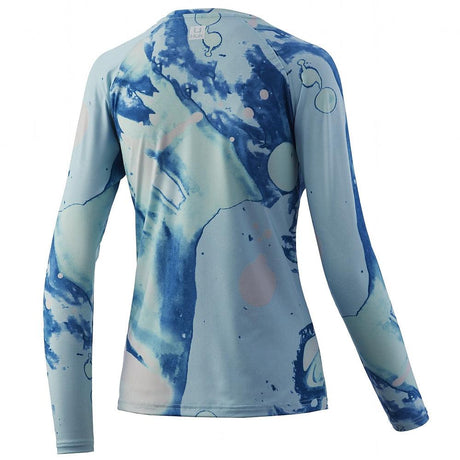 HUK Women's Tie Dye Lava Long Sleeve Pursuit - Sea Foam