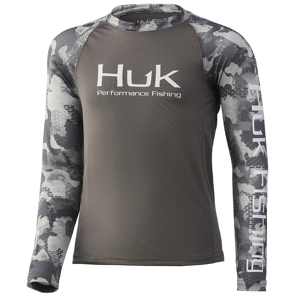 HUK Youth Refraction Double Header Long Sleeve - Storm