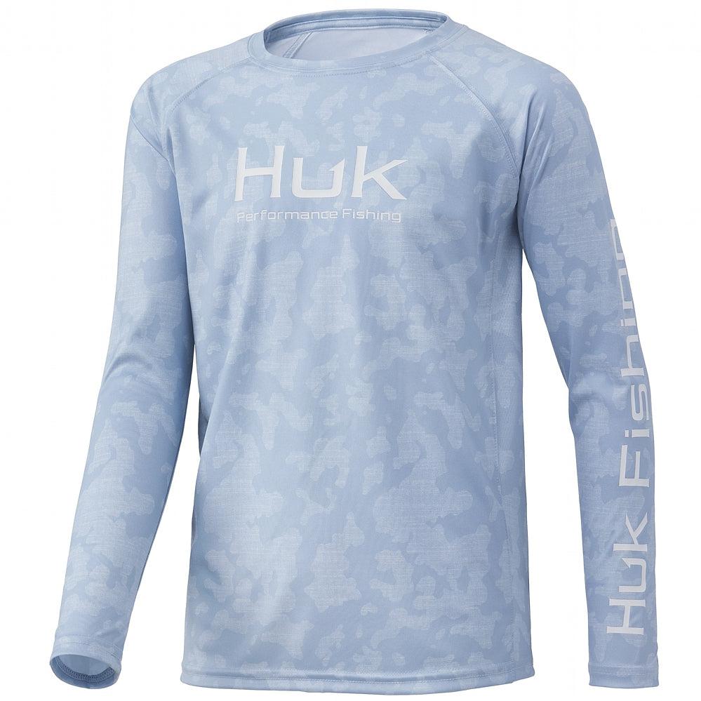 Huk Youth Performance Fishing Tee Sargasso Sea Heather / YS