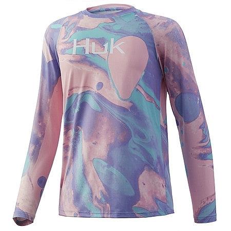 HUK Youth Tie Dye Lava Pursuit Long Sleeve