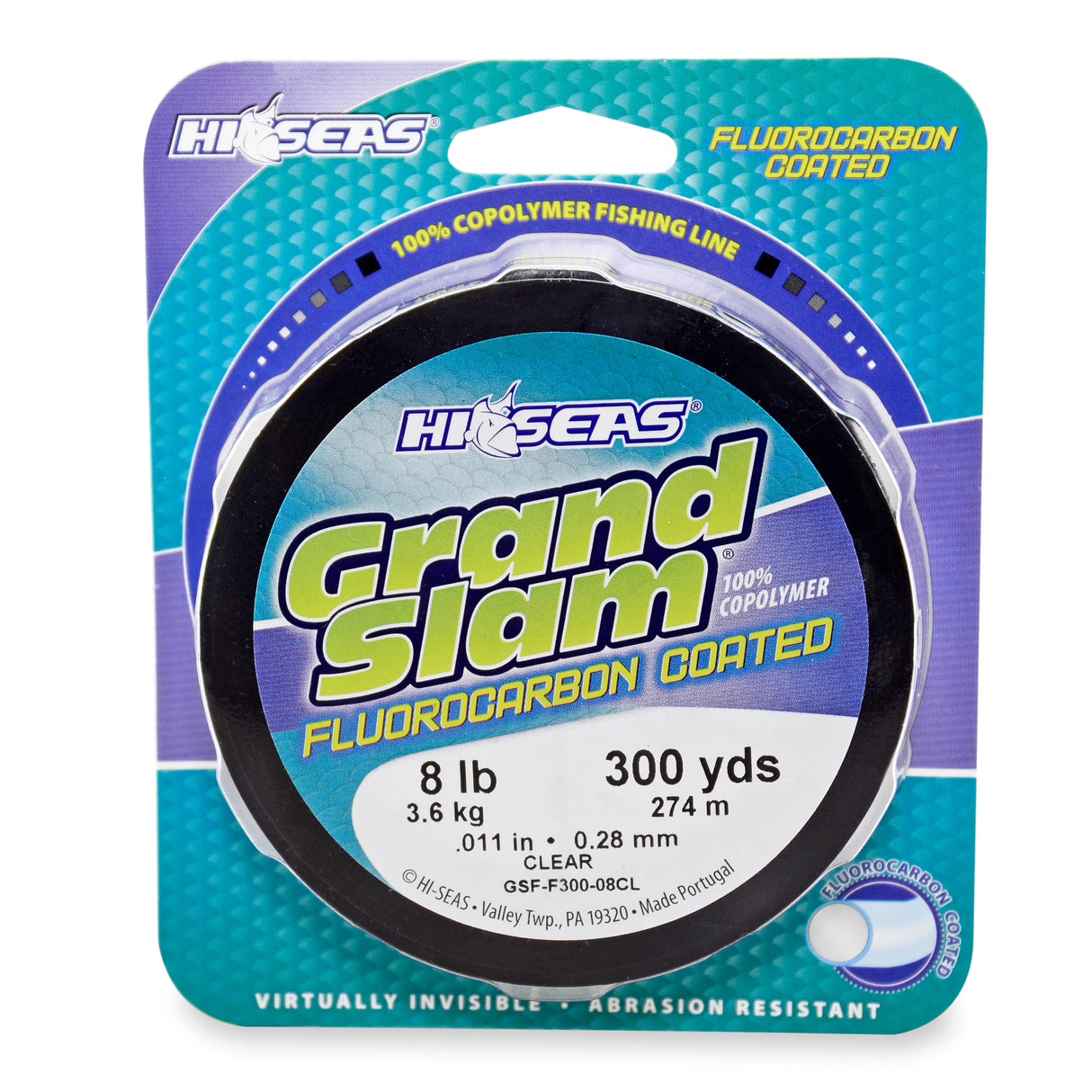 Hi-Seas Grand Slam Fluorocarbon Coated 300YDS - Clear
