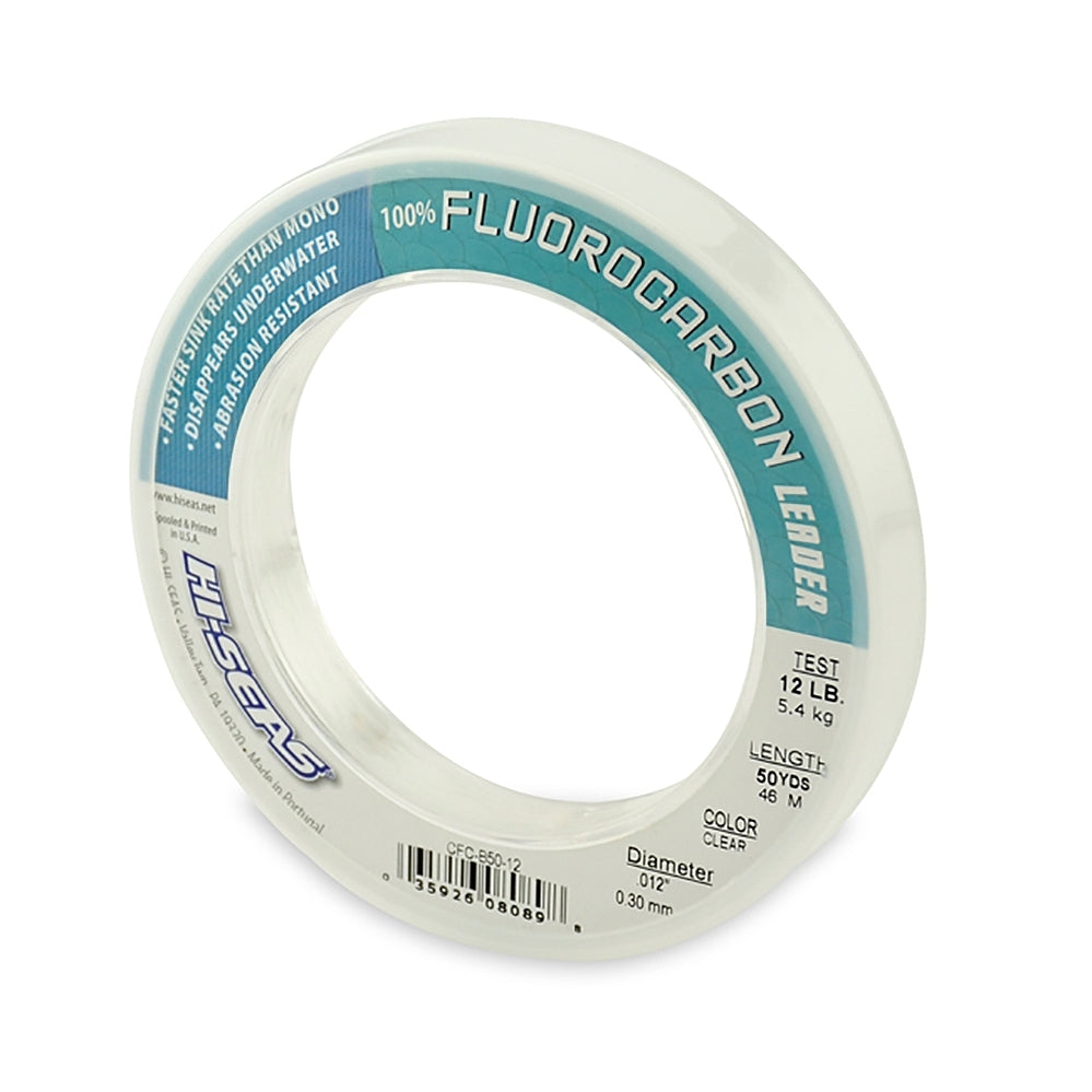 Hi-Seas Fluorocarbon Leader 50yds - Clear