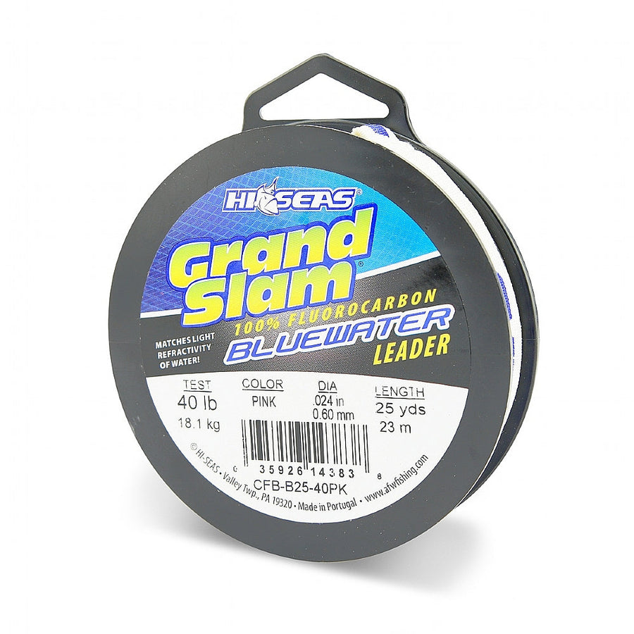 Hi-Seas Grand Slam Blue Water Fluorocarbon Leader 25yds — Blue / 30#