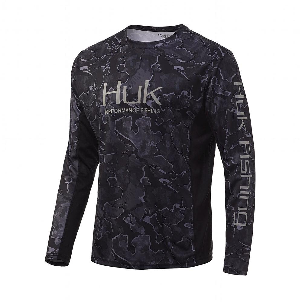 Huk Men's Icon X Current Camo Ocean Tally Cam XX-Large Long Sleeve