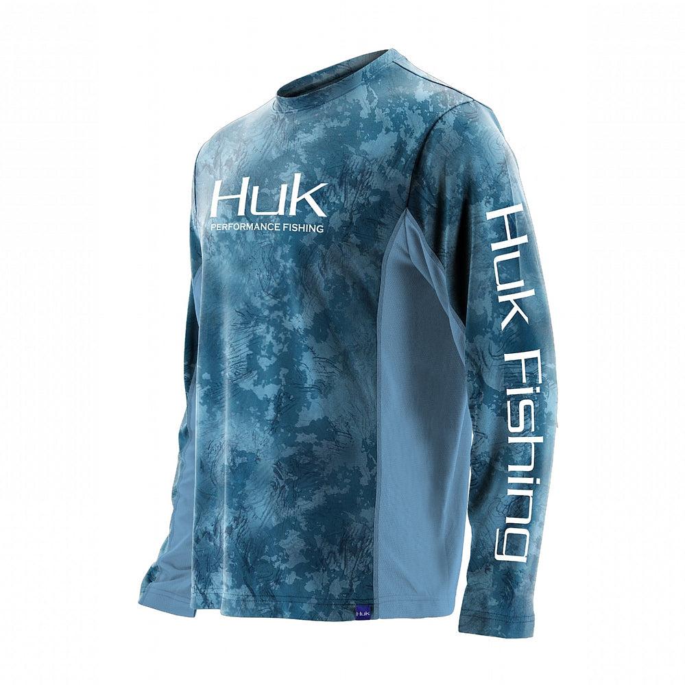 Huk Men's Icon x KC Refraction Camo Fade Long Sleeve Shirt H1200288 - Ice Boat Small