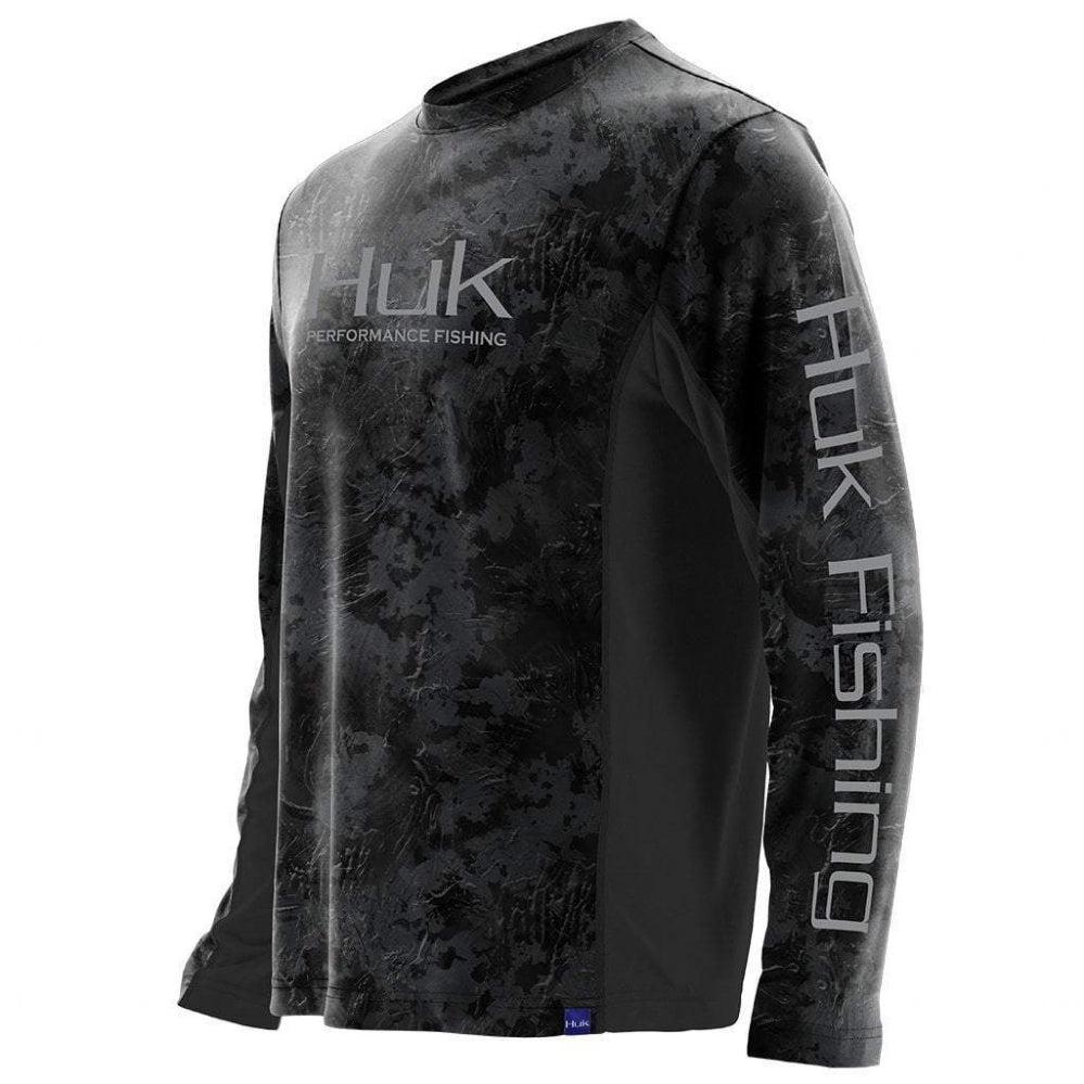 Huk Men's Icon X Current Camo Ocean Tally Cam XX-Large Long Sleeve