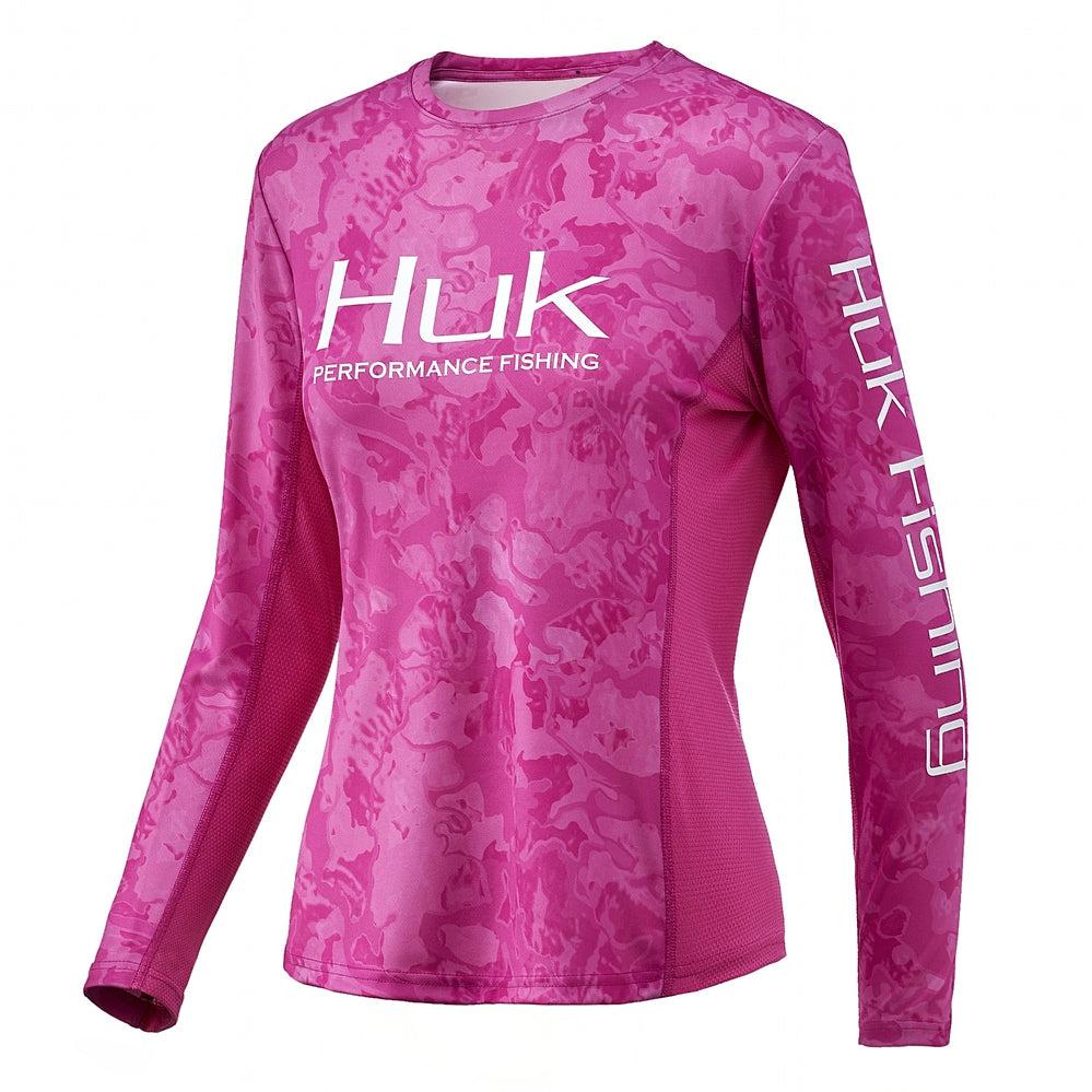 Huk Ladies Icon X Hot Pink X-small Long Sleeve Shirt for sale