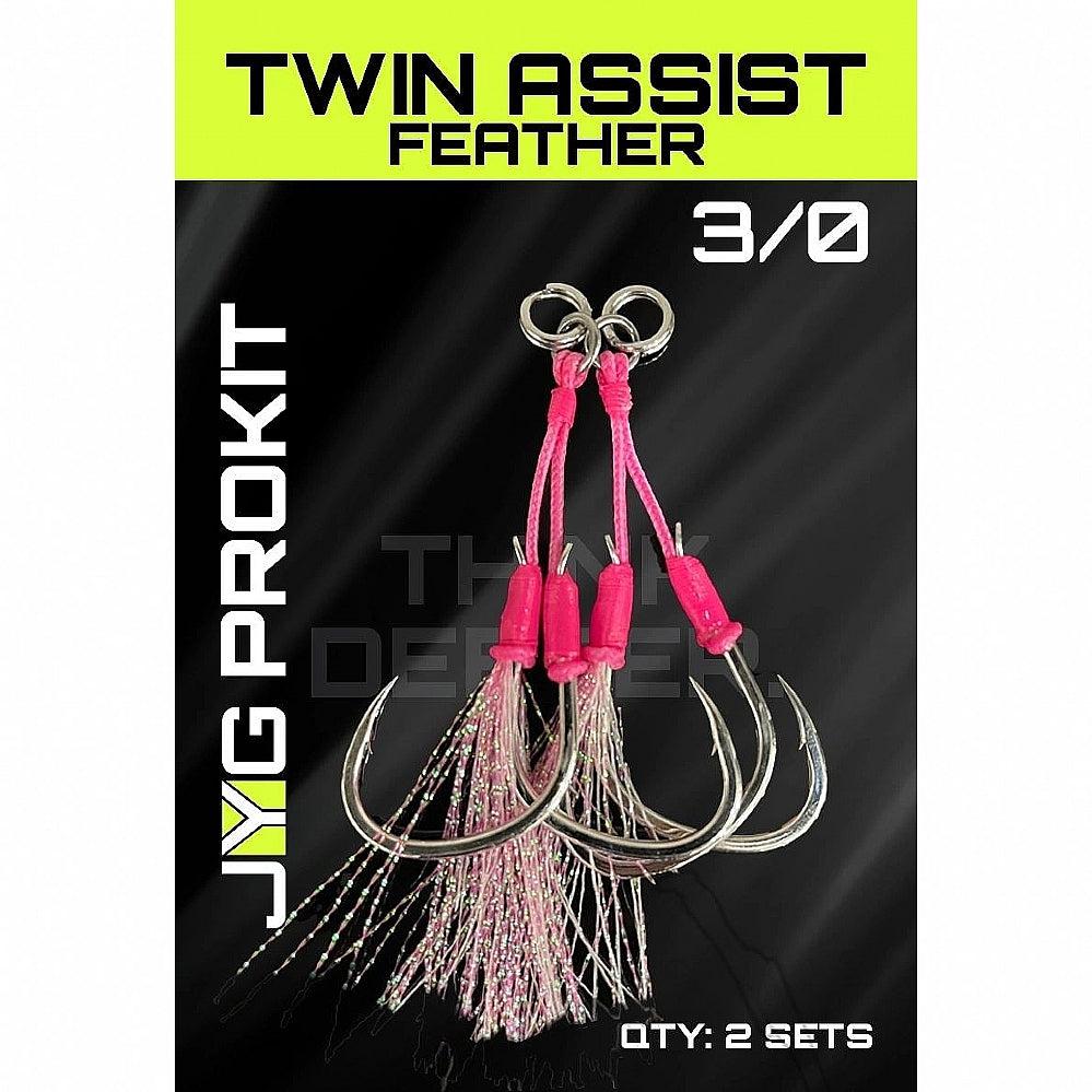 Jyg Pro Twin Assist Feather Hook - Pink