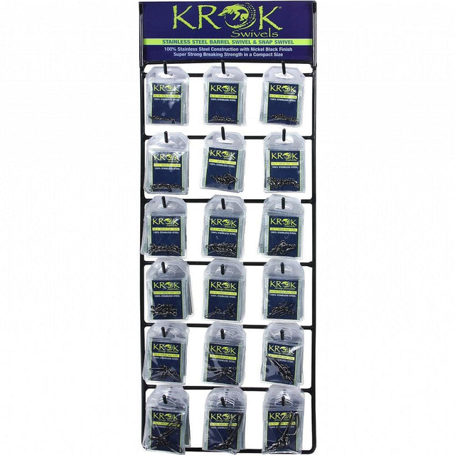 KROK KSS-D Crane Barrel Swivel Display, 6 Each of 18 Items