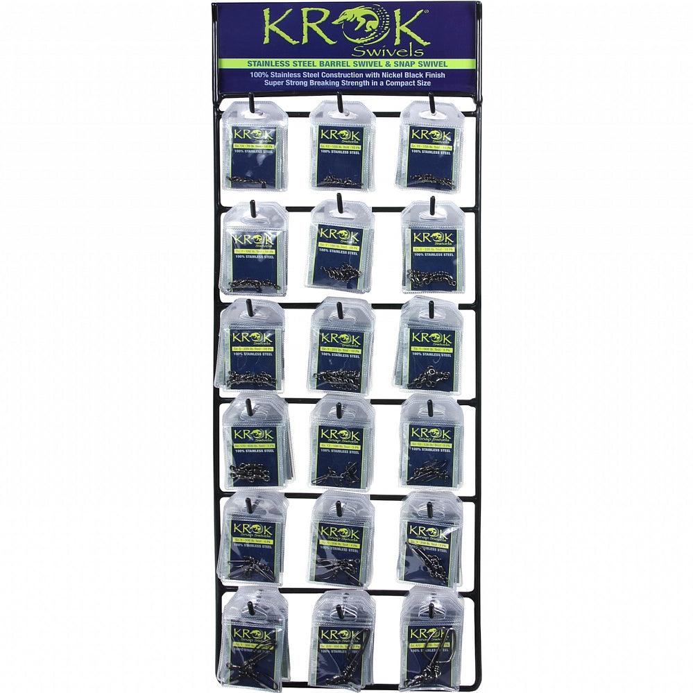 KROK KSS-D Crane Barrel Swivel Display, 6 Each of 18 Items