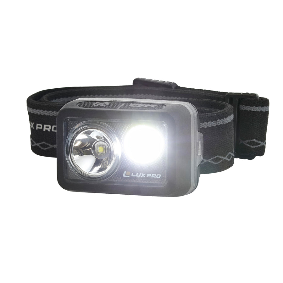 LUXPRO LP725 Compact Multi-mode Headlamp with White & Green, 314 Lumen