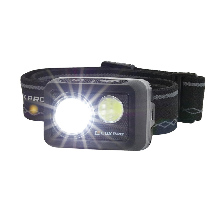 LUXPRO LP725 Compact Multi-mode Headlamp with White & Green, 314 Lumen