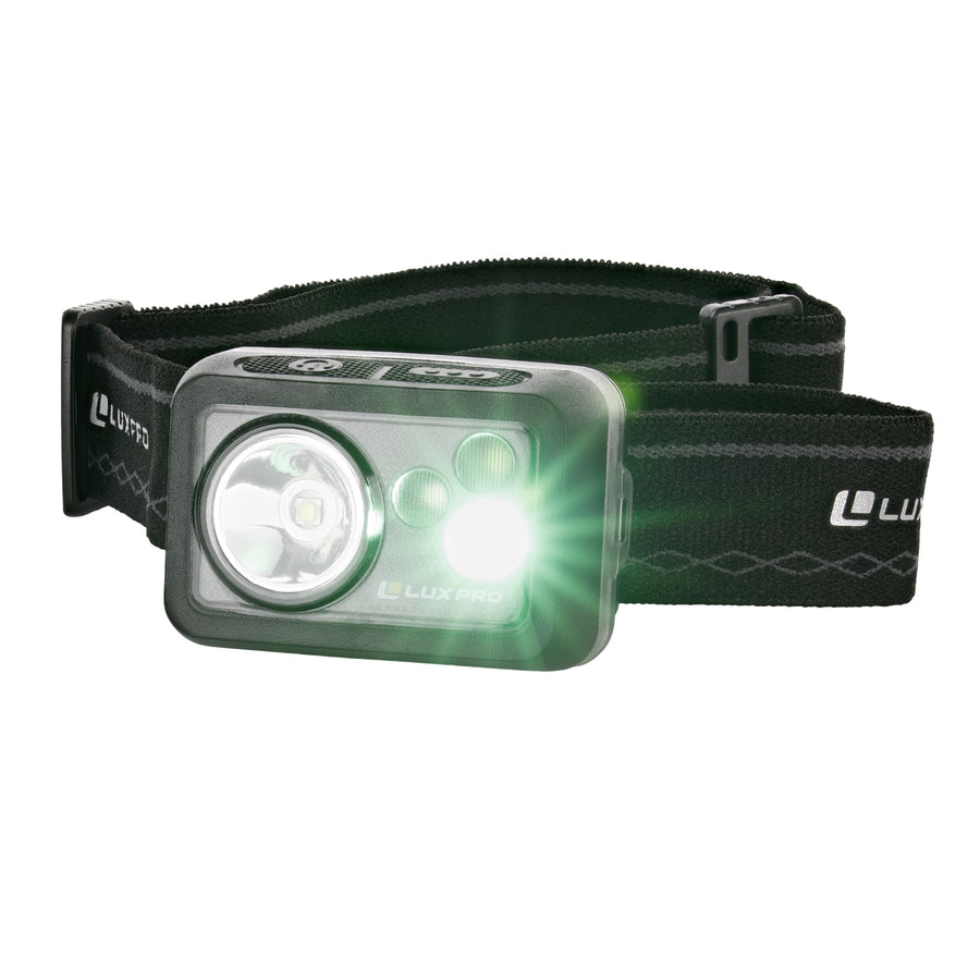 LUXPRO LP735 Compact Multi-mode Headlamp with White, Green, Red, 355 Lumen