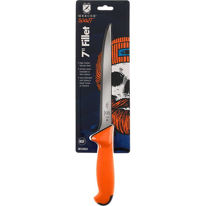 MERCER SPORT Flexible Filet Knife with Orange Sport Handle