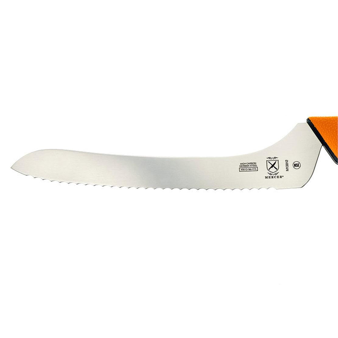 MERCER SPORT Orange Sport Handle Wavy Edge Offset Slicer 9" Knife