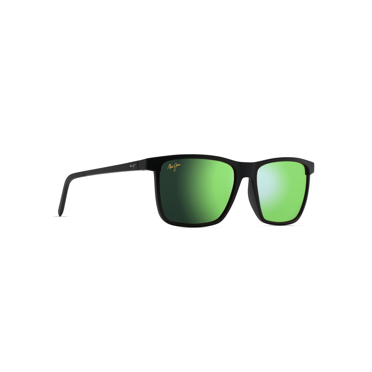 MAUI JIM MYMAUI One Way Sunglasses Black Brilliant | Green Mirror