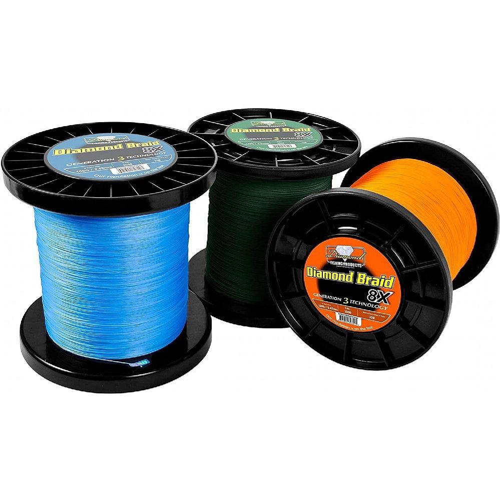 momoi braided fishing line Diamond Braid Generation III Hollow Core (Multiple Sizes, 3-Colo Diamonds new 8X Braid will outlast and out fish the competition Diamond G3 16X Hollow Core