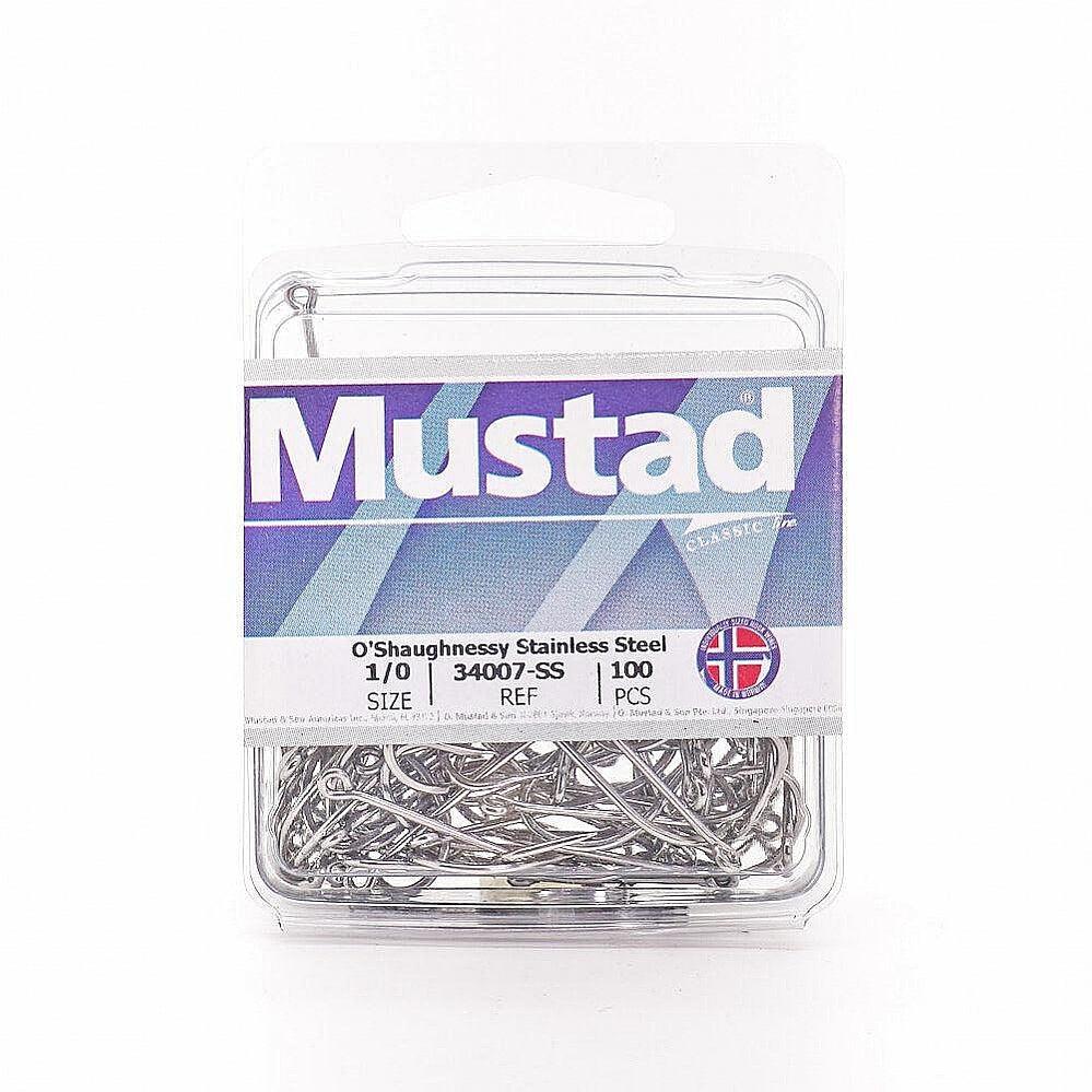 Mustad 34007 Stainless Steel O'Shaunghnessy Hook 50PK-100PK