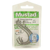 Mustad 39928NP Black Nickel Octopus Inline Circle, Up Eye