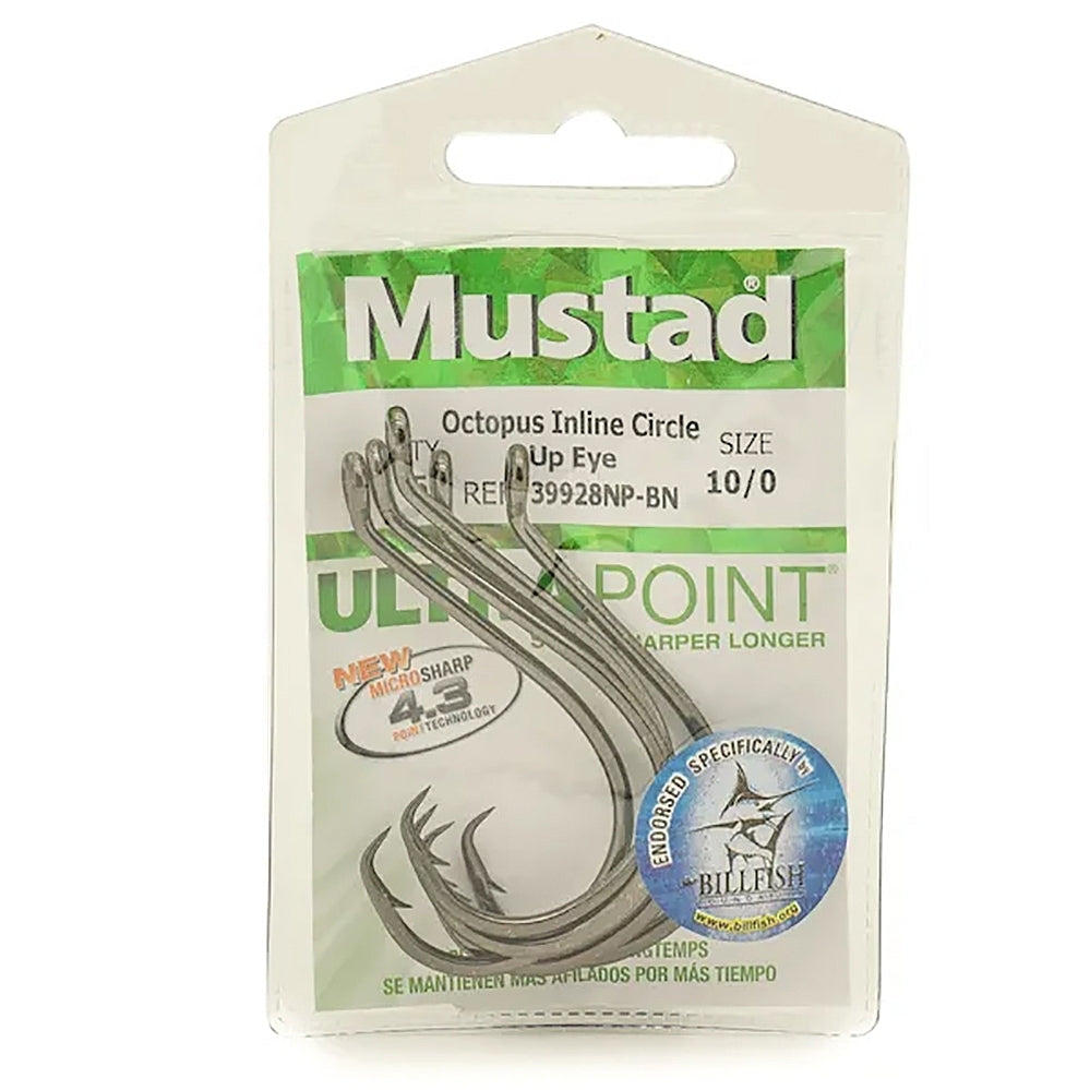 Mustad 39929NP-BN Ultra Point Size 10/0 2X Inline Wide Gap Circle