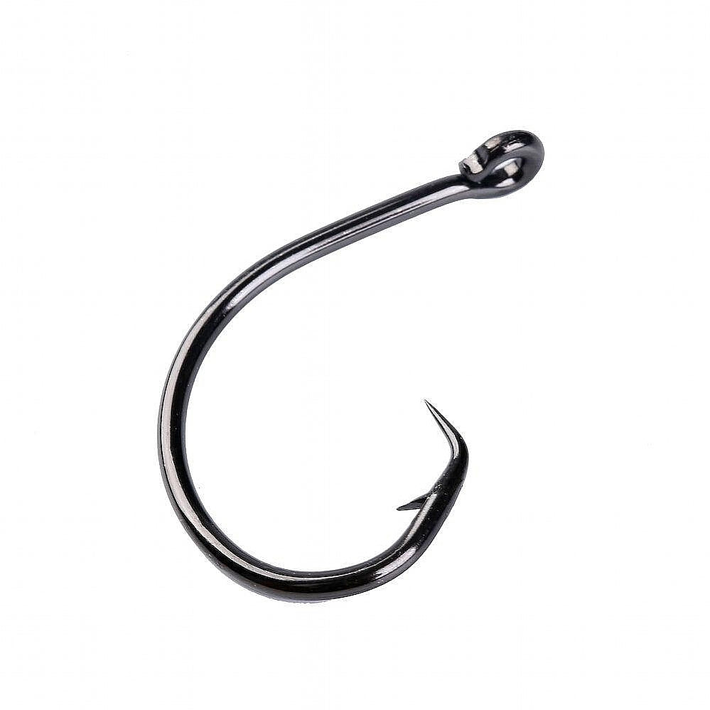 Mustad In Line Circle Hook - Black Nickel Size 1 - 10 per pack 