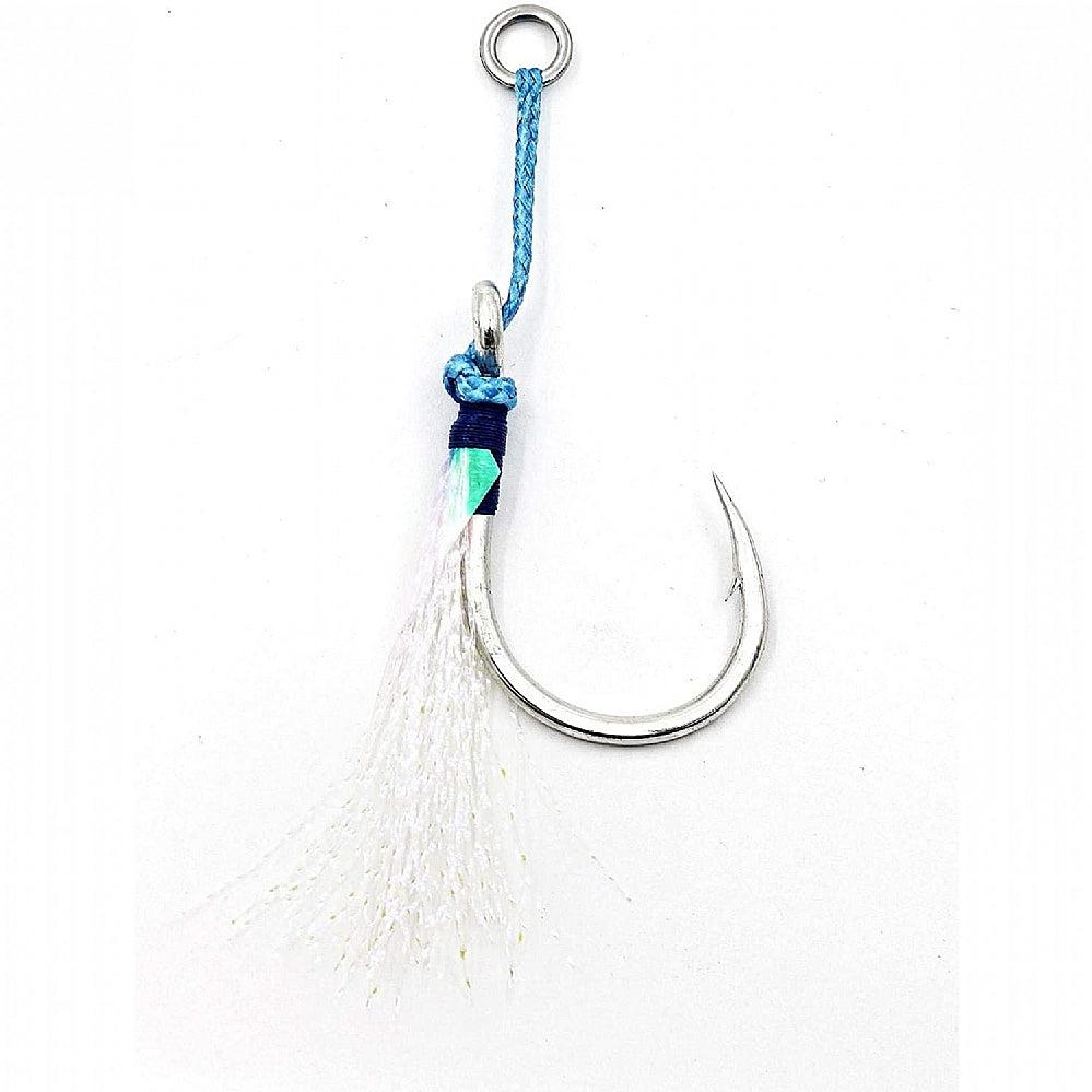 Mustad Ocean Camo Assist Rig, Blue with Flash &amp; Ring -10881NP-DT - 3PK