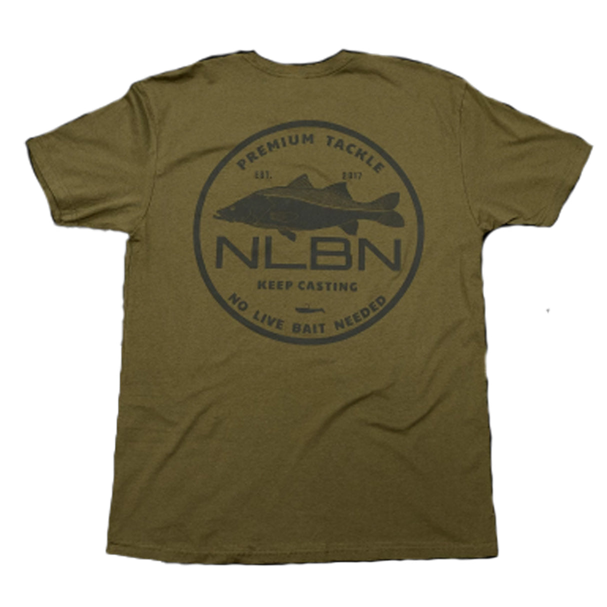 NLBN Cotton Short Sleeve - Military Green - NLBN Grey Snook Stamp