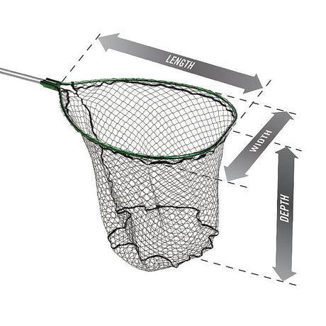 P-Line Beckman Net 11" X 16" with 47" PVC Handle Green-Black