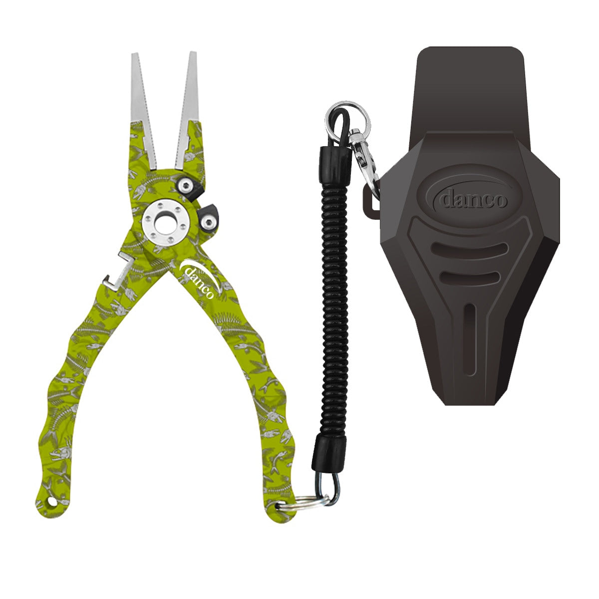 DANCO Duffy Tournament Series 7.5" Pliers - Chartreuse Fish Skeleton